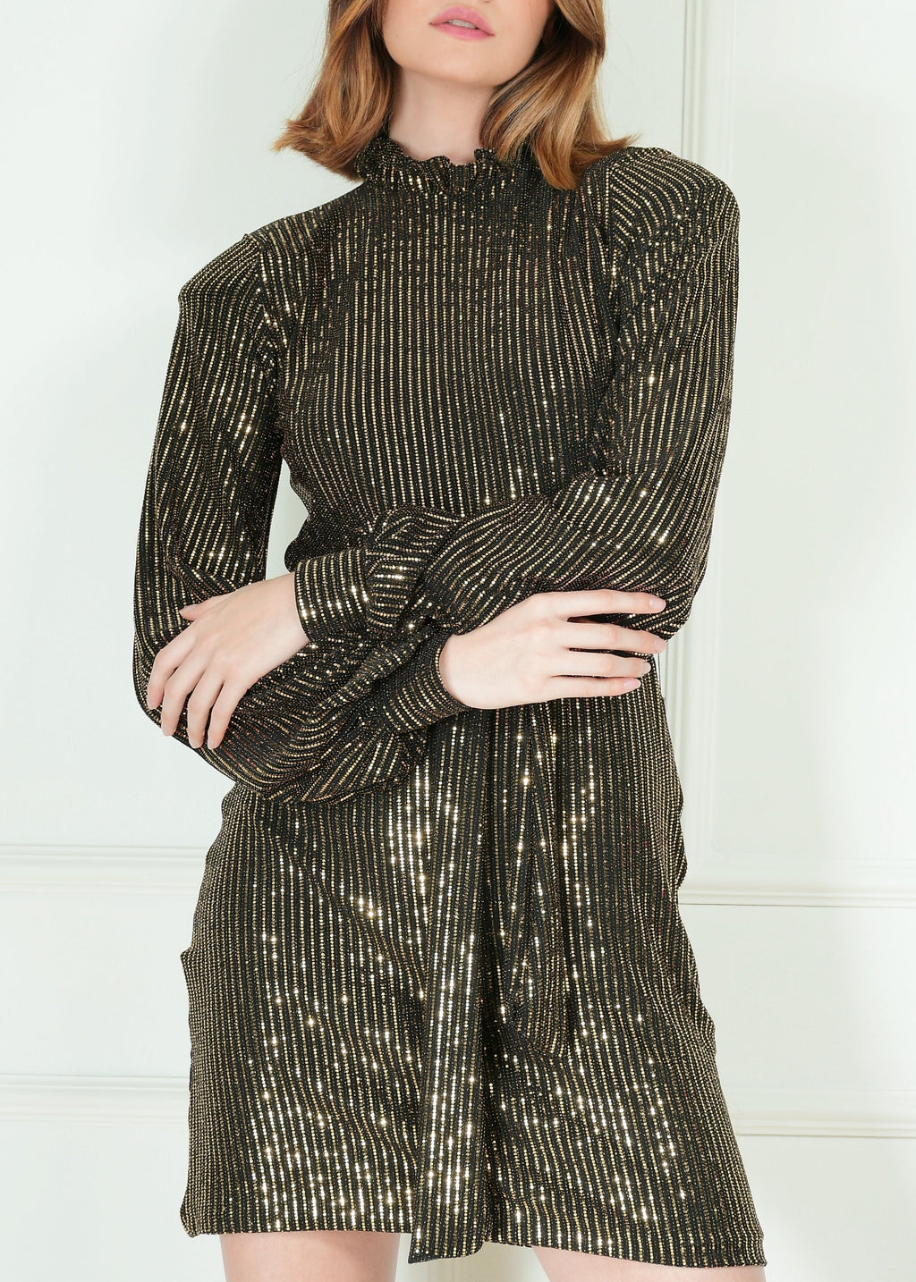 VESTIDO BRILLANTE CUELLO