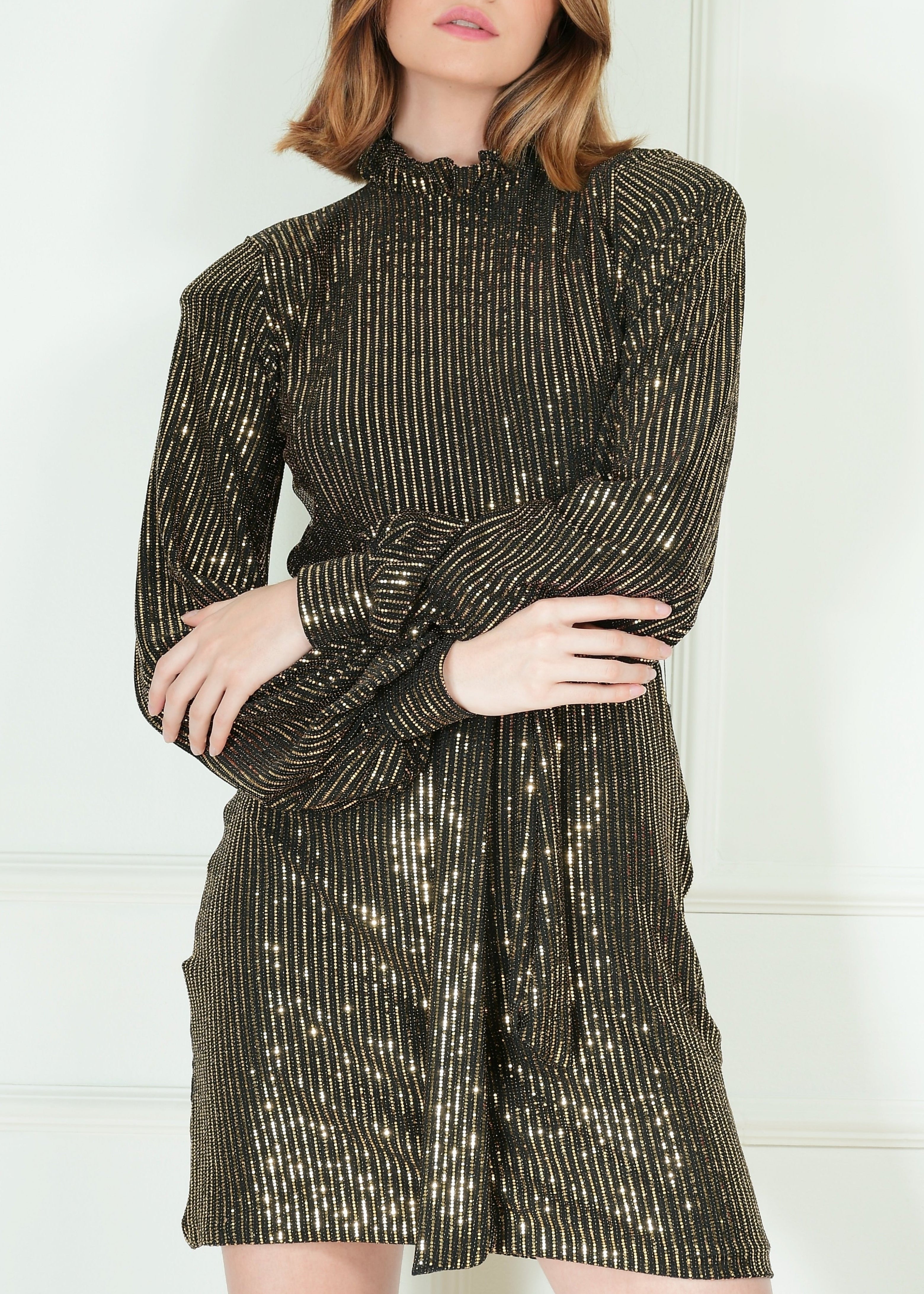VESTIDO BRILLANTE CUELLO