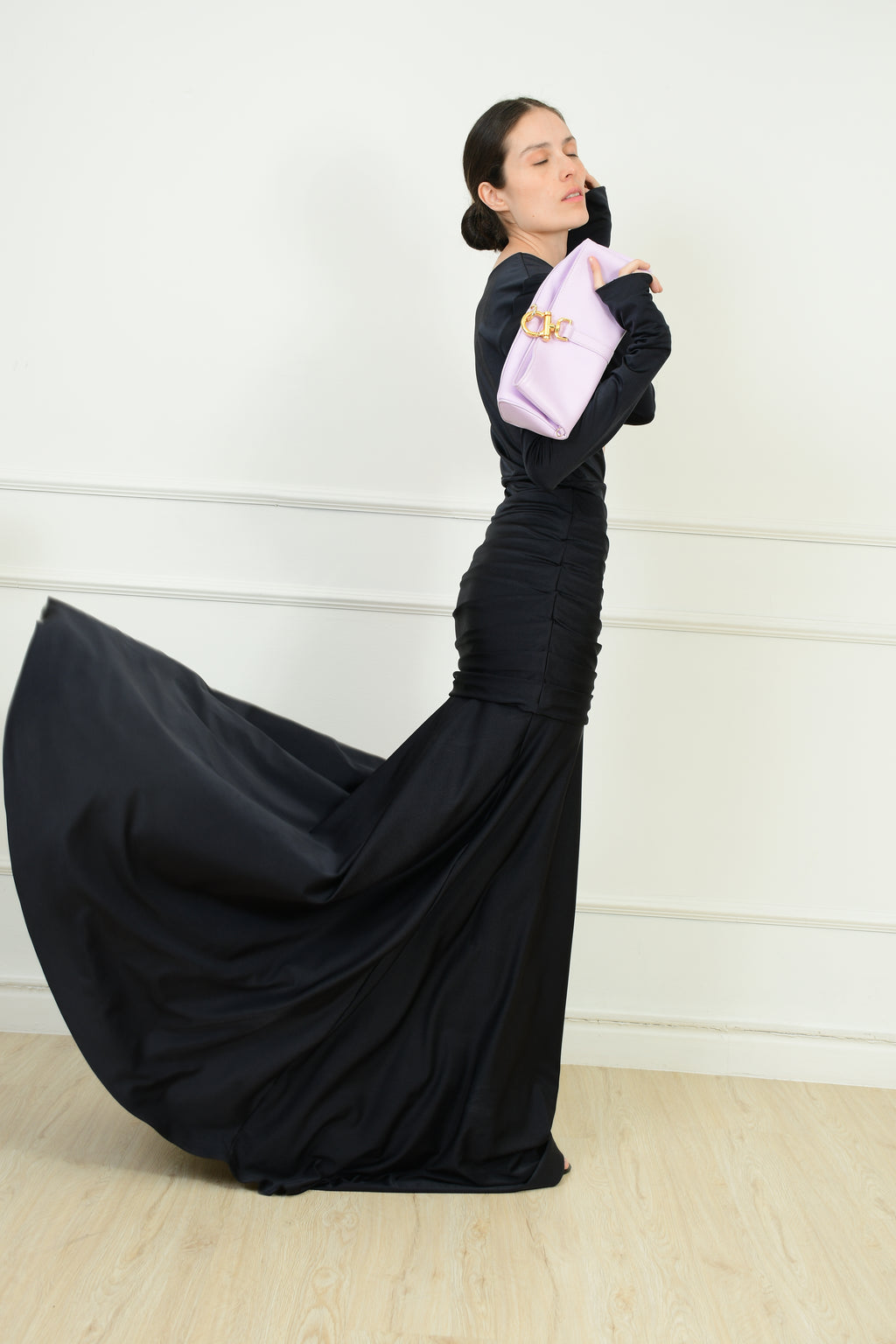 VESTIDO DRAPEADO ESCOTE CUADRADO