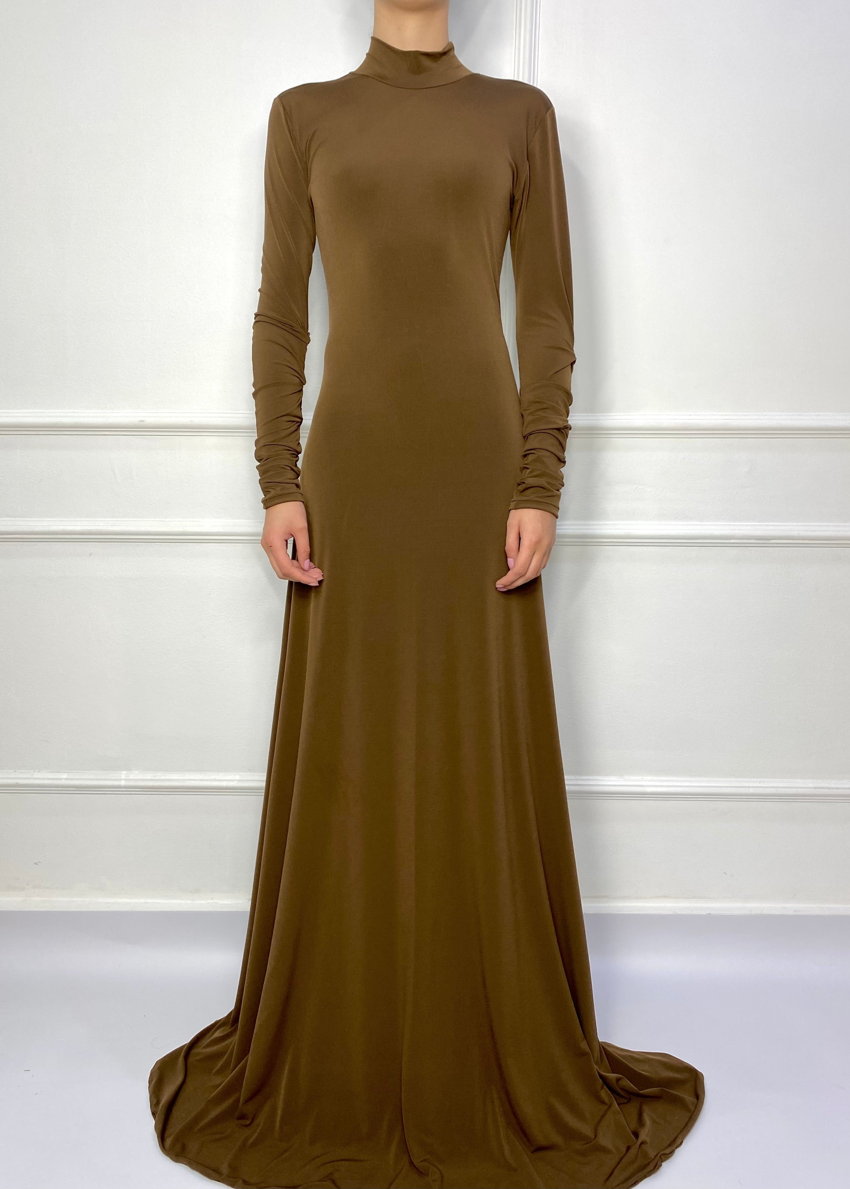 VESTIDO DRAPEADO MALLA ESPALDA